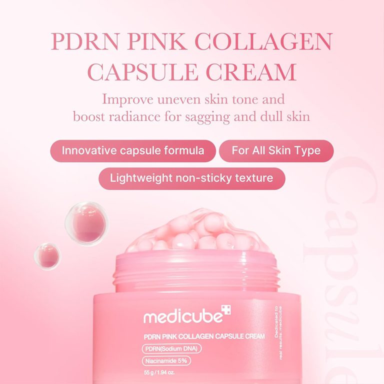 کرم کپسولی کلاژن و PDRN صورتی مدی کیوب 55 گرم - medicube PDRN Pink Collagen Capsule Cream